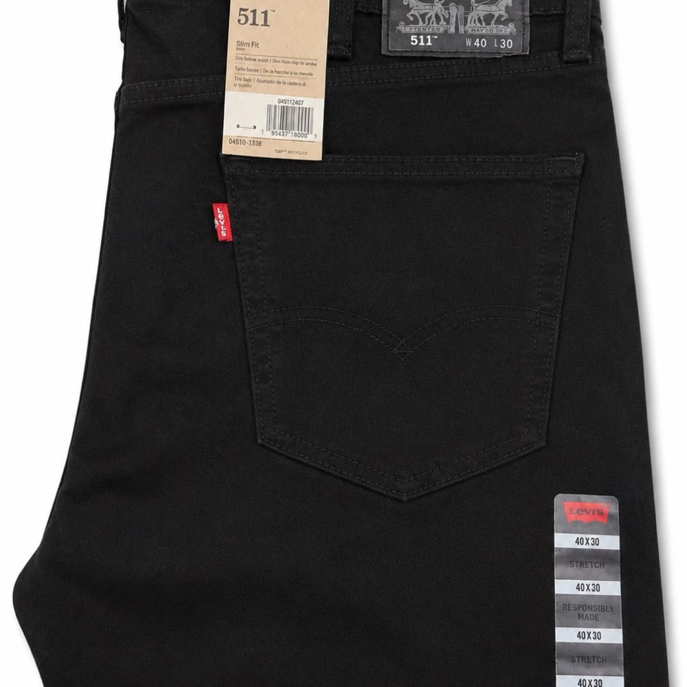 Levi's W40 L30 511 Slim Fit Men's Jeans in Black